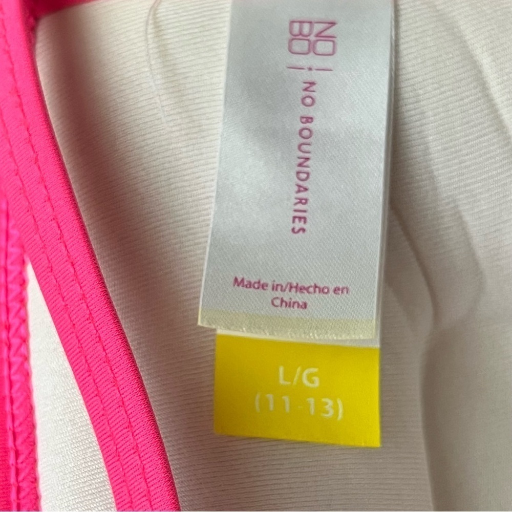 Vintage No Boundaries Pink Triangle Swim Top Beach Boho Y2k Retro L 11/13 - Picture 8 of 9